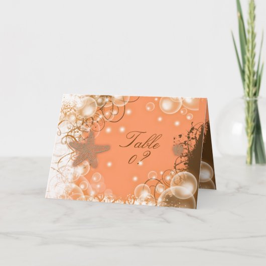 Hochzeitsthema am Strand ~ Tischplatzierung 2 Dankeskarte (Vorderseite)