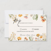 Hochzeitsthema "Minimalistisch Weadow Ivory Wildbl RSVP Karte (Vorderseite)