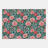 Hochzeitsthema mit Rose und Hochzeitsrennen Geschenkpapier Set (Vorderseite 3)