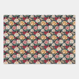 Hochzeitsthema mit Rose und Hochzeitsrennen Geschenkpapier Set