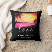Hochzeitsthema Tropical Beach Sunset Watercolor Kissen (Decke)