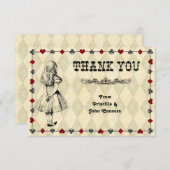 Hochzeitstich, Alice im Wunderland Dankeskarte (Vorne/Hinten)