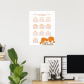 Hochzeitstich-Chrysanthemum-Orange-Blume Poster (Heimbüro)