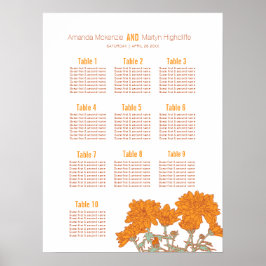 Hochzeitstich-Chrysanthemum-Orange-Blume Poster