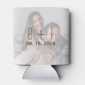 Hochzeitstich-Foto-Monogramm kann kälter werden Dosenkühler (Rückseite)