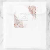 Hochzeitstich für Blume Quadratischer Aufkleber (Tasche)