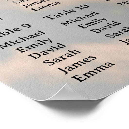 Hochzeitstich mit Foto Poster (Ecke)