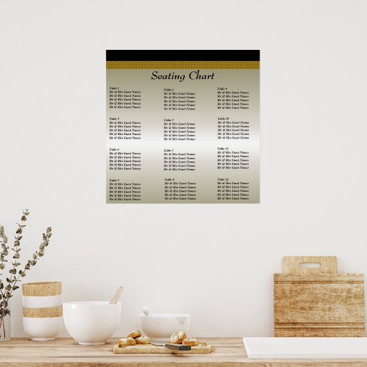 Hochzeitstich-Plakatposter Poster (Küche)