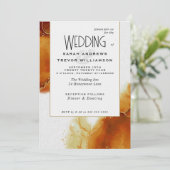 Hochzeitstich Topaz Abstrakter Marmor Einladung (Stehend Vorderseite)