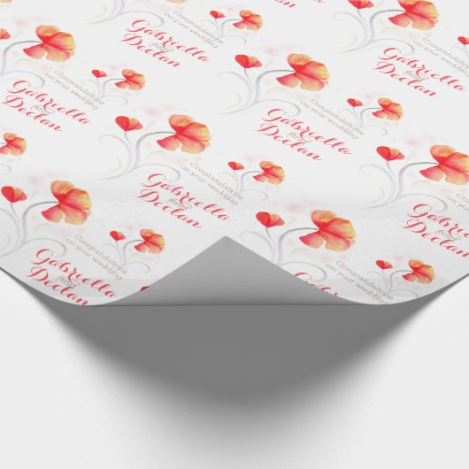 Hochzeitstich-Wildblume Geschenkpapier (Ecke)