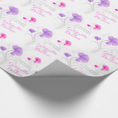 Hochzeitstich Wildblume Rosa lila Kunstpackung Geschenkpapier (Ecke)