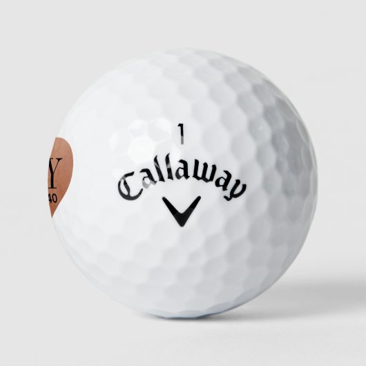 Hochzeitstichtag Monogramm Datum Kupferherz Golfball (Logo)