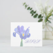 Hochzeitstichtag RSVP Iris Postkarten (Stehend Vorderseite)