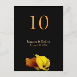 Hochzeitstichtag-Tischnummer Postkarte
