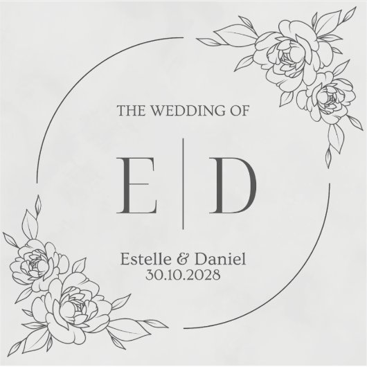 Hochzeitsticker Aufkleber (Vorderseite)