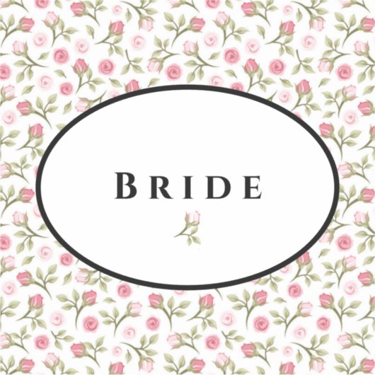 Hochzeitsticker-Bride-Rose Aufkleber (Vorderseite)