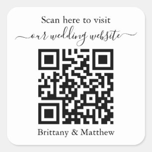 Hochzeitsticker für die QR-Code-Website Quadratischer Aufkleber