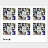 Hochzeitsticker für Foto Quadratischer Aufkleber (Blatt)