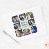 Hochzeitsticker für Foto Quadratischer Aufkleber (Umschlag)