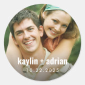 Hochzeitsticker für Fotos, etc. Runder Aufkleber (Vorderseite)
