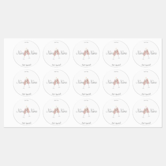 Hochzeitsticker für Karten - Dankeschön-Karten Etiketten (Blatt)