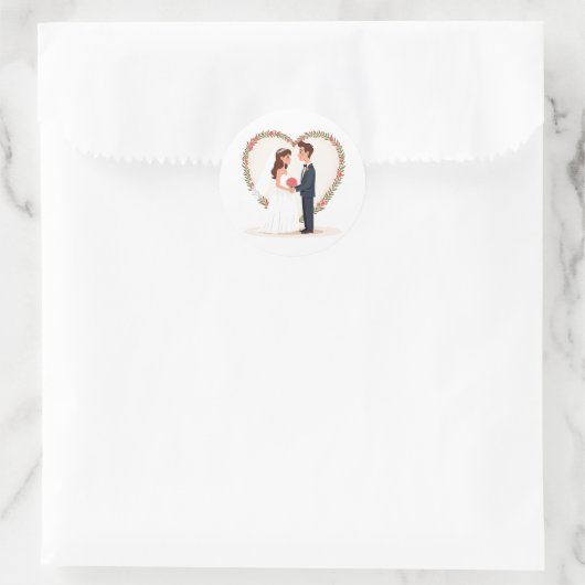Hochzeitsticker für Liebe Runder Aufkleber (Tasche)