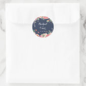 Hochzeitsticker für Navy Blue und Rosa Runder Aufkleber (Tasche)