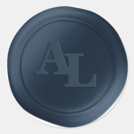Hochzeitsticker für Navy Blue Wax Siegel Runder Aufkleber