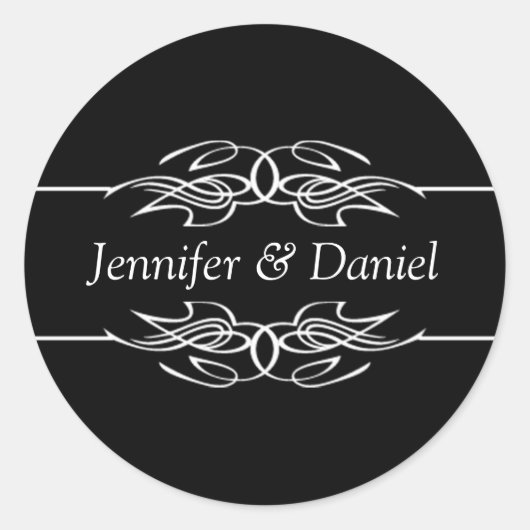 Hochzeitsticker für Umschlag Aufkleber (Vorderseite)