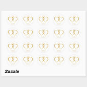 Hochzeitsticker Gold Hearts Runder Aufkleber (Blatt)