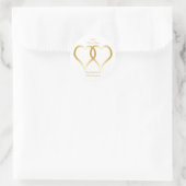 Hochzeitsticker Gold Hearts Runder Aufkleber (Tasche)
