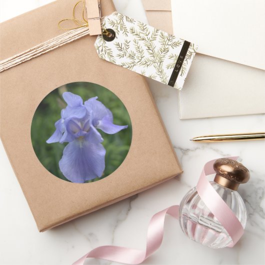 Hochzeitsticker Hübsch Blue Iris Blume Runder Aufkleber (Schenken)