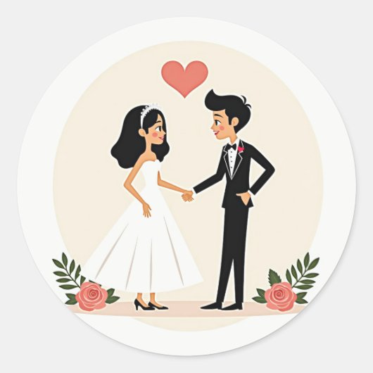 Hochzeitsticker Pack Runder Aufkleber (Vorderseite)