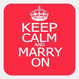 Hochzeitsticker Quadratischer Aufkleber