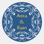 Hochzeitsticker - Romantik Runder Aufkleber (Vorderseite)