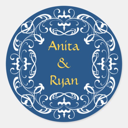 Hochzeitsticker - Romantik Runder Aufkleber (Vorderseite)