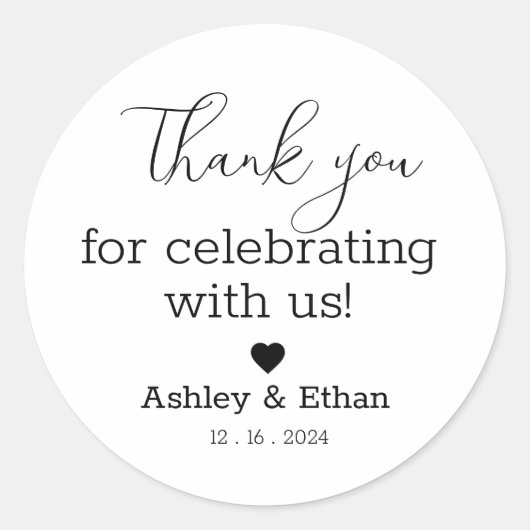 Hochzeitsticker Runder Aufkleber (Vorderseite)