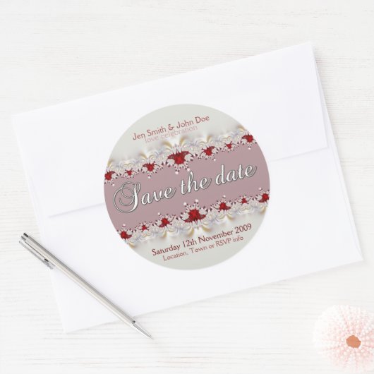 Hochzeitsticker Runder Aufkleber (Umschlag)