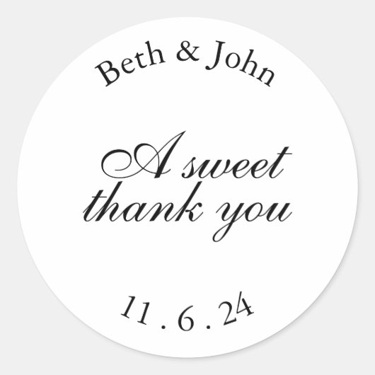 Hochzeitsticker Runder Aufkleber (Vorderseite)