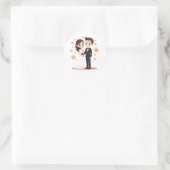 Hochzeitsticker Runder Aufkleber (Tasche)