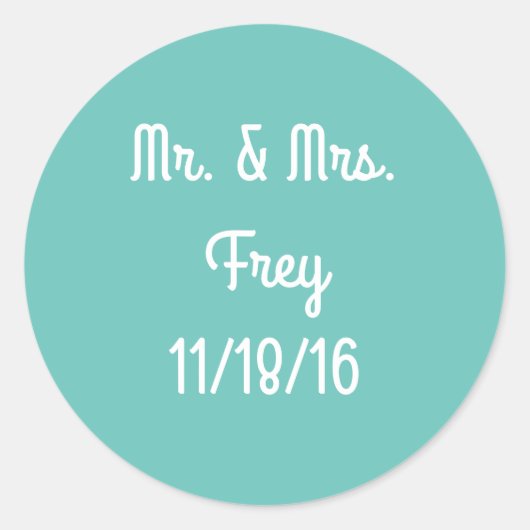 Hochzeitsticker Runder Aufkleber (Vorderseite)