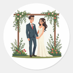 Hochzeitsticker Runder Aufkleber