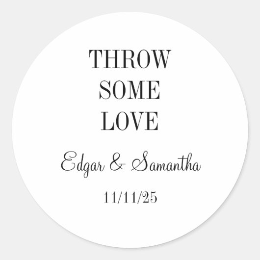 Hochzeitsticker Runder Aufkleber (Vorderseite)