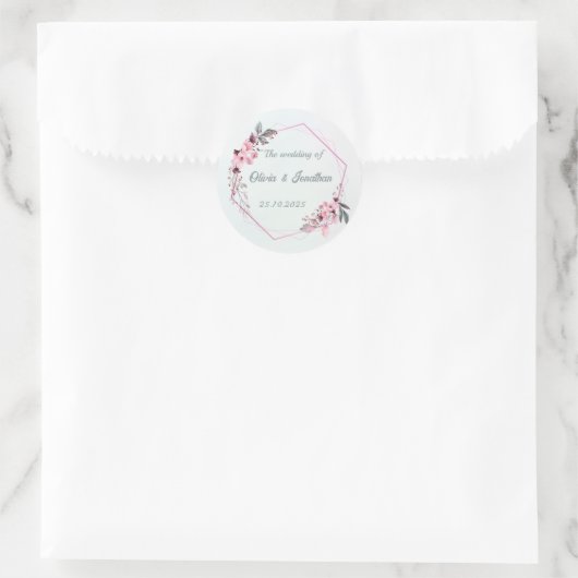 Hochzeitsticker Runder Aufkleber (Tasche)