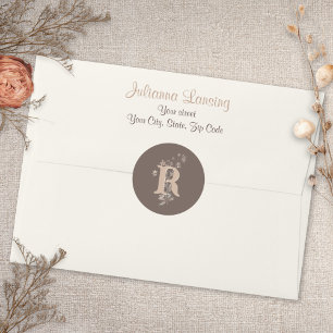Hochzeitsticker Rustikal Boho Neutrale Wildblumen Runder Aufkleber