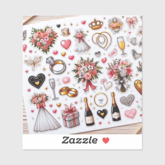 Hochzeitsticker-Set" Aufkleber (Blatt)