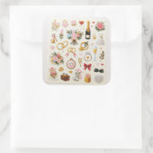 "Hochzeitsticker-Set" Quadratischer Aufkleber (Tasche)