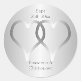 Hochzeitsticker Sticker Silberherz