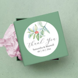 Hochzeitsticker Vielen Dank für einfache Weihnacht Runder Aufkleber