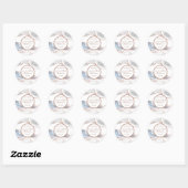 Hochzeitsticker White Rose Gold Glitzer Agate Runder Aufkleber (Blatt)